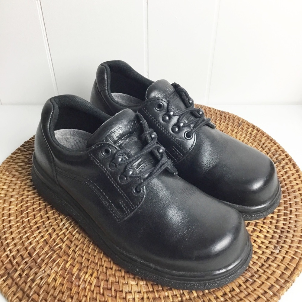 Vintage Red Wing Steal Toe Black Leather Shoes Size 7 Shoes Womens Y2K